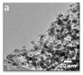 TEM Image: Eisenoxid (Nano) Partikel, Phase: Magnetit Fe3O4